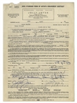 Two Contracts From 1950 Signed by Moe Howard as ''3 Stooges by [or Per] Moe Howard (owner)'' -- For Three Stooges Appearances -- Both Measure 8.5'' x 12'' -- 1 in Good Plus Condition, Other Very Good 